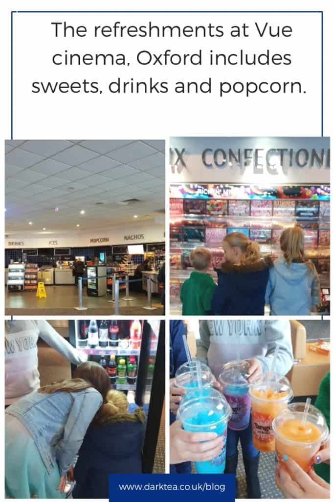 Refreshments at Vue cinema Oxford includes popcorn, sweets and drinks